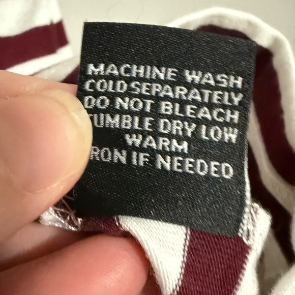 J. Peterman Maroon/Cream Striped Long Sleeve Tee Shirt Size XL Classic Fall - Picture 5 of 7